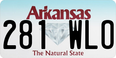 AR license plate 281WLO