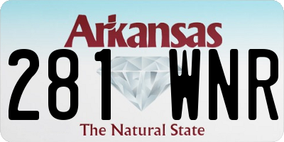 AR license plate 281WNR