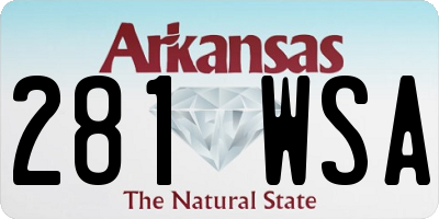 AR license plate 281WSA