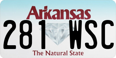 AR license plate 281WSC