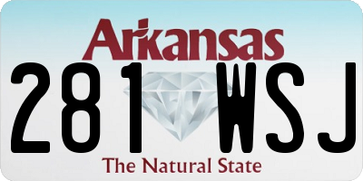 AR license plate 281WSJ