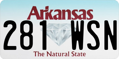 AR license plate 281WSN