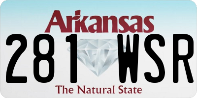 AR license plate 281WSR