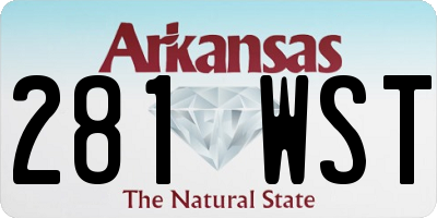 AR license plate 281WST