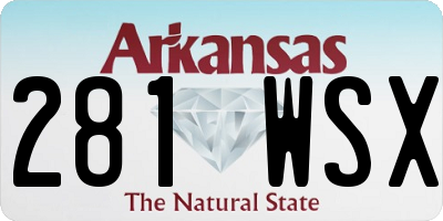 AR license plate 281WSX