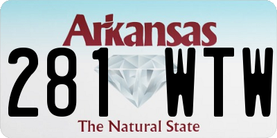 AR license plate 281WTW