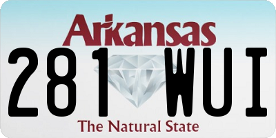 AR license plate 281WUI