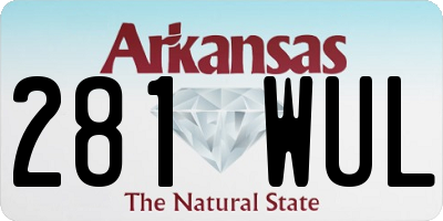 AR license plate 281WUL
