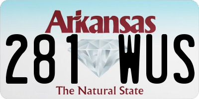 AR license plate 281WUS