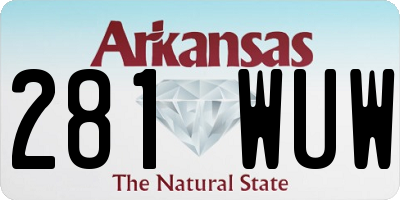 AR license plate 281WUW