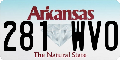 AR license plate 281WVO
