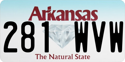 AR license plate 281WVW