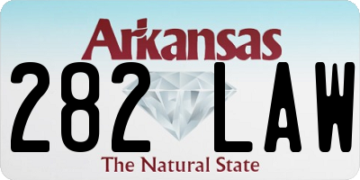 AR license plate 282LAW