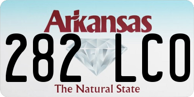AR license plate 282LCO