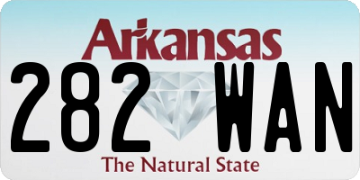 AR license plate 282WAN