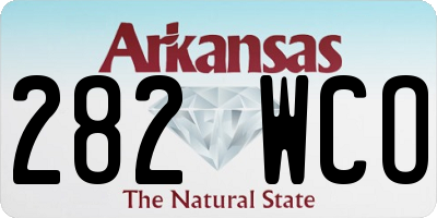 AR license plate 282WCO