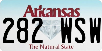 AR license plate 282WSW