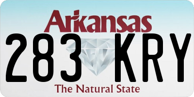 AR license plate 283KRY