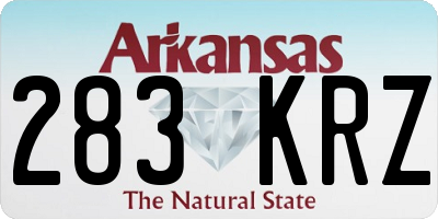 AR license plate 283KRZ