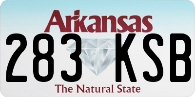 AR license plate 283KSB