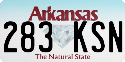 AR license plate 283KSN