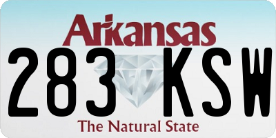 AR license plate 283KSW
