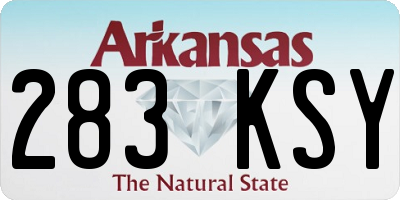 AR license plate 283KSY