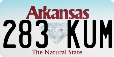 AR license plate 283KUM
