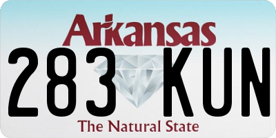 AR license plate 283KUN