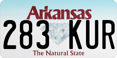 AR license plate 283KUR