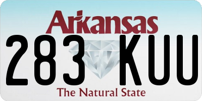 AR license plate 283KUU