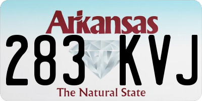 AR license plate 283KVJ