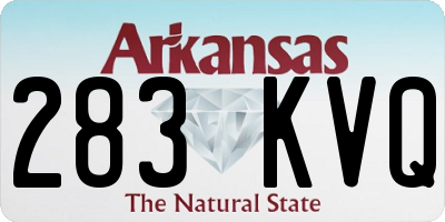 AR license plate 283KVQ