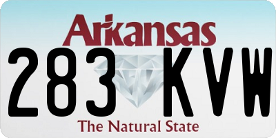 AR license plate 283KVW