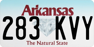 AR license plate 283KVY
