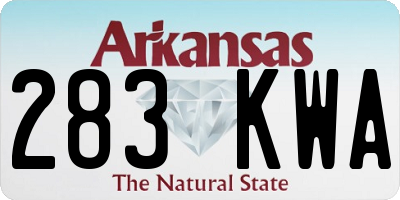 AR license plate 283KWA