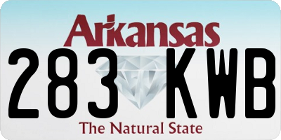 AR license plate 283KWB