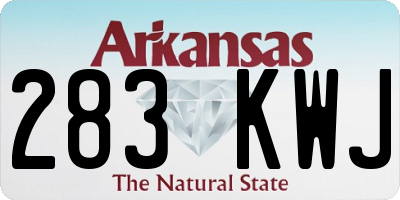 AR license plate 283KWJ
