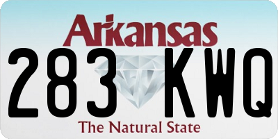 AR license plate 283KWQ