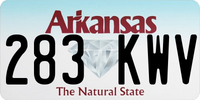 AR license plate 283KWV