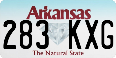 AR license plate 283KXG