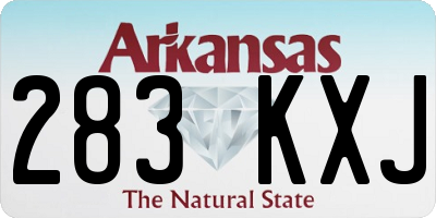 AR license plate 283KXJ