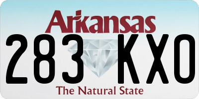 AR license plate 283KXO