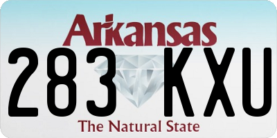 AR license plate 283KXU