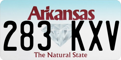 AR license plate 283KXV