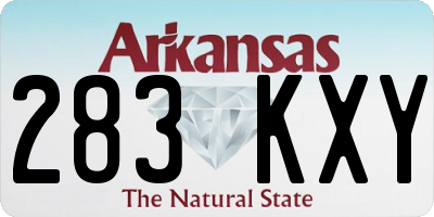 AR license plate 283KXY