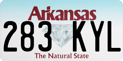 AR license plate 283KYL