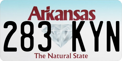 AR license plate 283KYN