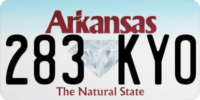 AR license plate 283KYO