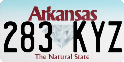 AR license plate 283KYZ
